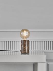 Lámpara de mesa pequeña de mármol Siv, Cable: cubierto en tela, Mármol marrón, Ø 6 x Al 10 cm