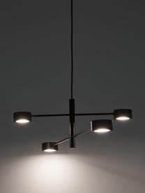 Grote dimbare LED hanglamp Clyde, Lampenkap: gecoat metaal, Zwart, B 90 x D 54 cm