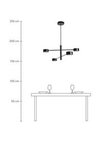 Große Dimmbare LED-Pendelleuchte Clyde, Lampenschirm: Metall, beschichtet, Baldachin: Metall, beschichtet, Schwarz, B 90 x T 54 cm