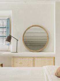 Okrągłe lustro ścienne z ramą z drewna mindi Alum, Drewno mindi, Ø 80 x G 4 cm