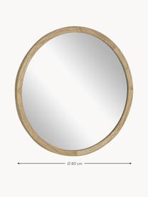 Miroir mural rond en bois Alum, Bois clair, Ø 80 x prof. 4 cm