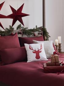 Housse de coussin 40x40 Noël Deer, Pourpre, écru