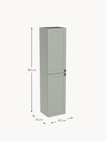 Bad-Hochschrank Rafaella mit matter Oberfläche, Griffe: Metall, beschichtet, Salbeigrün, B 40 x H 180 cm