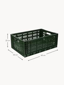 Caisson de rangement pliable Maxi, larg. 60 cm, Plastique, Vert foncé, larg. 60 x prof. 40 cm