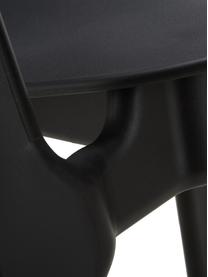 Kunststoffen stoelen Smilla, 2 stuks, Zitvlak: kunststof, Poten: gepoedercoat metaal, Mat zwart, B 43 x D 49 cm