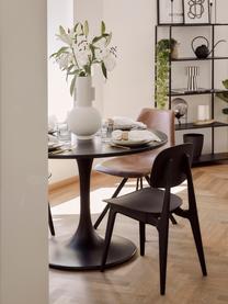 Kunststoffen stoelen Smilla, 2 stuks, Zitvlak: kunststof, Poten: gepoedercoat metaal, Mat zwart, B 43 x D 49 cm