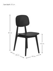 Židle z umělé hmoty Smilla, 2 ks, Matná černá, Š 43 cm, H 49 cm
