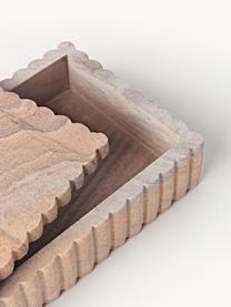 Aufbewahrungsbox Rita mit geriffeltem Rand, Sandstein, Beigetöne, mit Sand-Finish, B 20 x H 5 cm