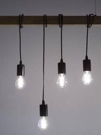 Lámpara de techo grande Townshend, Casquillo: acero, pintado, Anclaje: acero, pintado, Cable: plástico, Negro, madera de caucho, An 150 x F 10 cm