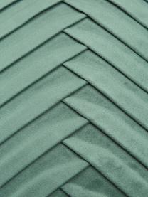 Funda de cojín de terciopelo texturizada Lucie, 100% terciopelo (poliéster), Verde oscuro, An 45 x L 45 cm