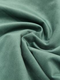 Housse de coussin en velours vert Lucie, 100 % velours de polyester, Vert foncé, larg. 45 x long. 45 cm