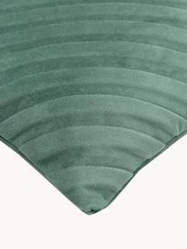 Fluwelen kussenhoes Lucie in donkergroen met structuur-oppervlak, 100% fluweel (polyester), Groen, B 45 x L 45 cm