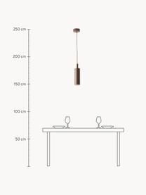Suspension LED en métal Jari, Brun, Ø 10 x haut. 30 cm