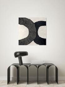 Lienzo pintado a mano Black Circles, Negro, beige claro, An 80 x Al 80 cm