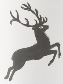 Handbeschilderde suikerpot gourmet Grey Deer, Keramiek, Grijs, wit, Ø 9 cm