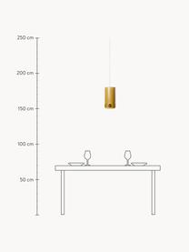 Handgemaakte hanglamp Mustard, Lampenkap: keramiek, Mosterdgeel, Ø 15 x H 30 cm