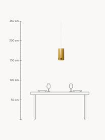 Lámpara de techo artesanal Mustard, Pantalla: cerámica, Cable: cubierto en tela, Mostaza, Ø 15 x Al 30 cm