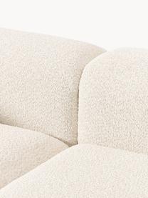 Modulares Sofa Natalie (3-Sitzer) aus Teddy-Bouclé, Bezug: Teddy-Bouclé (100 % Polye, Gestell: mitteldichte Holzfaserpla, Sockel: Massives Buchenholz, lack, Teddy-Bouclé Off White, dunkles Buchenholz, B 283 x T 107 cm