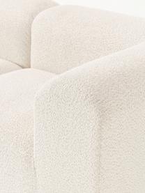 Modulares Sofa Natalie (3-Sitzer) aus Teddy-Bouclé, Bezug: Teddy-Bouclé (100 % Polye, Gestell: mitteldichte Holzfaserpla, Sockel: Massives Buchenholz, lack, Teddy-Bouclé Off White, dunkles Buchenholz, B 283 x T 107 cm