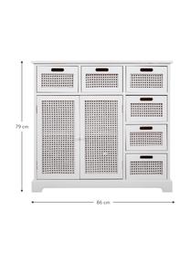 Cómoda Gesina, Estructura: madera de paulownia, Blanco, An 86 x Al 79 cm