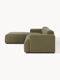 Ecksofa Melva (4-Sitzer), Bezug: 100 % Polyester Der strap, Gestell: Massives Kiefern- und Fic, Füße: Kunststoff Dieses Produkt, Webstoff Olivgrün, B 319 x T 195 cm, Eckteil rechts