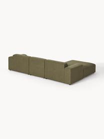 Ecksofa Melva (4-Sitzer), Bezug: 100 % Polyester Der strap, Gestell: Massives Kiefern- und Fic, Webstoff Olivgrün, B 319 x T 195 cm, Eckteil links