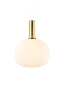 Kleine hanglamp Alton van opaalglas, Diffuser: opaalglas, Messingkleurig, wit, Ø 25  x H 33 cm