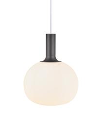 Kleine hanglamp Alton van opaalglas, Diffuser: opaalglas, Messingkleurig, wit, Ø 25  x H 33 cm