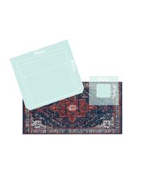 Tapis vintage Azrow, Bleu foncé, rouge