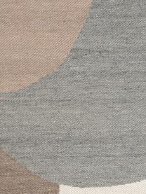Handgeweven wollen vloerkleed Eik met geometrisch patroon, Franjes: 100% katoen Bij wollen vl, Grijs- en beigetinten, B 200 x L 300 cm (maat L)