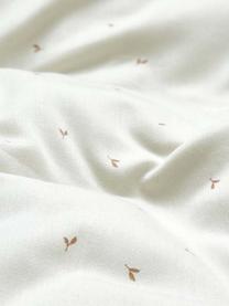 Ropa de cama de algodón ecológico satinado Flowing Leaf, 100% algodón ecológico satinado con certificado GOTS, Blanco, naranja, Cuna (100 x 135 cm), 2 pzas.