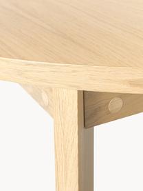 Mesa de comedor extensible Bennet, 115-215 x 75 cm, Tablero: fibras de densidad media , Patas: madera de roble maciza ba, Madera de roble barnizada, An 115/215 x F 115