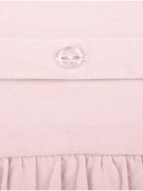 Poszewka na poduszkę z bawełny z efektem sprania i falbankami Florence, 2 szt., Blady różowy, S 40 x D 80 cm