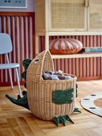 Cesto in rattan Eddi, Rattan, Beige, verde scuro, Larg. 57 x Alt. 48 cm