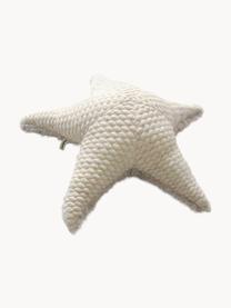 Handgefertigtes Kuschelkissen SeaStar, B 56 cm, Unten: Kunstpelz (100 % Polyeste, Cremeweiß gesprenkelt, Hellbeige, B 56 x H 17 cm