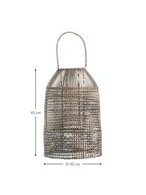 Lanterna fatta a mano in rattan Hazel, Struttura: rattan, Beige, Ø 30 x Alt. 45 cm