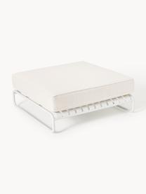 Pouf da giardino Caio, Rivestimento: 100% poliestere Con 20.00, Struttura: alluminio, Bianco latte, bianco, Larg. 95 x Prof. 95 cm