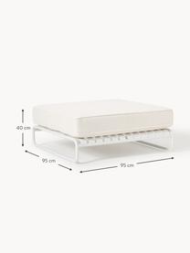 Pouf da giardino Caio, Rivestimento: 100% poliestere Con 20.00, Struttura: alluminio, Bianco latte, bianco, Larg. 95 x Prof. 95 cm