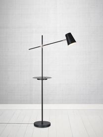 Lampa na čítanie s odkladacou plochou a nabíjačkou Linear, Čierna, V 144 cm