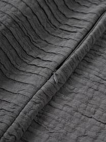 Funda de cojín de algodón con plisado Artemis, 99% algodón, 1% poliéster, Gris antracita jaspeado, An 30 x L 50 cm