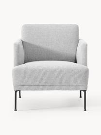 Fauteuil Fluente, Bekleding: 100% polyester Met 80.000, Frame: massief grenenhout, berke, Poten: metaal, gepoedercoat Dit , Geweven stof lichtgrijs, B 74 x D 85 cm