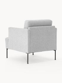 Fauteuil Fluente, Bekleding: 100% polyester Met 80.000, Frame: massief grenenhout, berke, Poten: metaal, gepoedercoat Dit , Geweven stof lichtgrijs, B 74 x D 85 cm