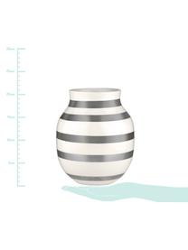 Vaso di design fatto a mano Omaggio, Ceramica, Argento, bianco, Ø 17 x Alt. 20 cm