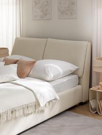 Čalúnená posteľ Laura, Svetlobéžová, dubové drevo, Š 140 x D 200 cm
