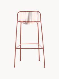 Chaise de bar de jardin Hiray, Acier galvanisé, laqué, Rouge rouille, larg. 57 x haut. 96 cm