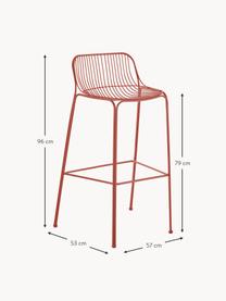 Záhradná barová stolička Hiray, Pozinkovaná oceľ, lakovaná, Hrdzavočervená, Š 57 x V 96 cm
