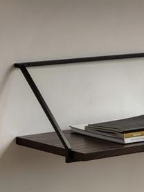 Wand-Schreibtisch Rail aus Holz und Metall, Tischplatte: Mitteldichte Holzfaserpla, Gestell: Metall, pulverbeschichtet, Dunkles Holz, B 92 x T 45 cm