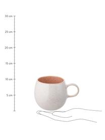 Tazas originales de té artesanales Areia, 2 uds., Gres, Tonos rojos, blanco crudo, beige claro, Ø 9 x Al 10 cm