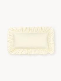 Funda de almohada de algodón con volantes Louane, Amarillo claro, An 45 x L 110 cm