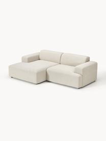 Ecksofa Melva (3-Sitzer), Bezug: 100 % Polyester Der strap, Gestell: Massives Kiefern- und Fic, Webstoff Hellbeige, B 238 x T 143 cm, Eckteil links